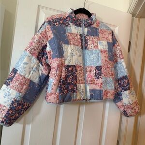 Floral Patchwork Puffer Jacket